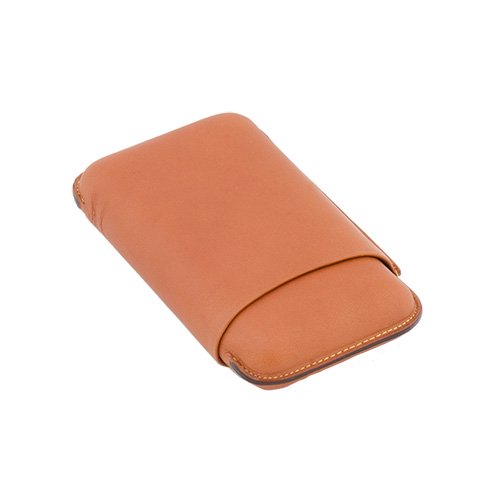 Robusto Cigar Case (2 Cigars) Brown Leather